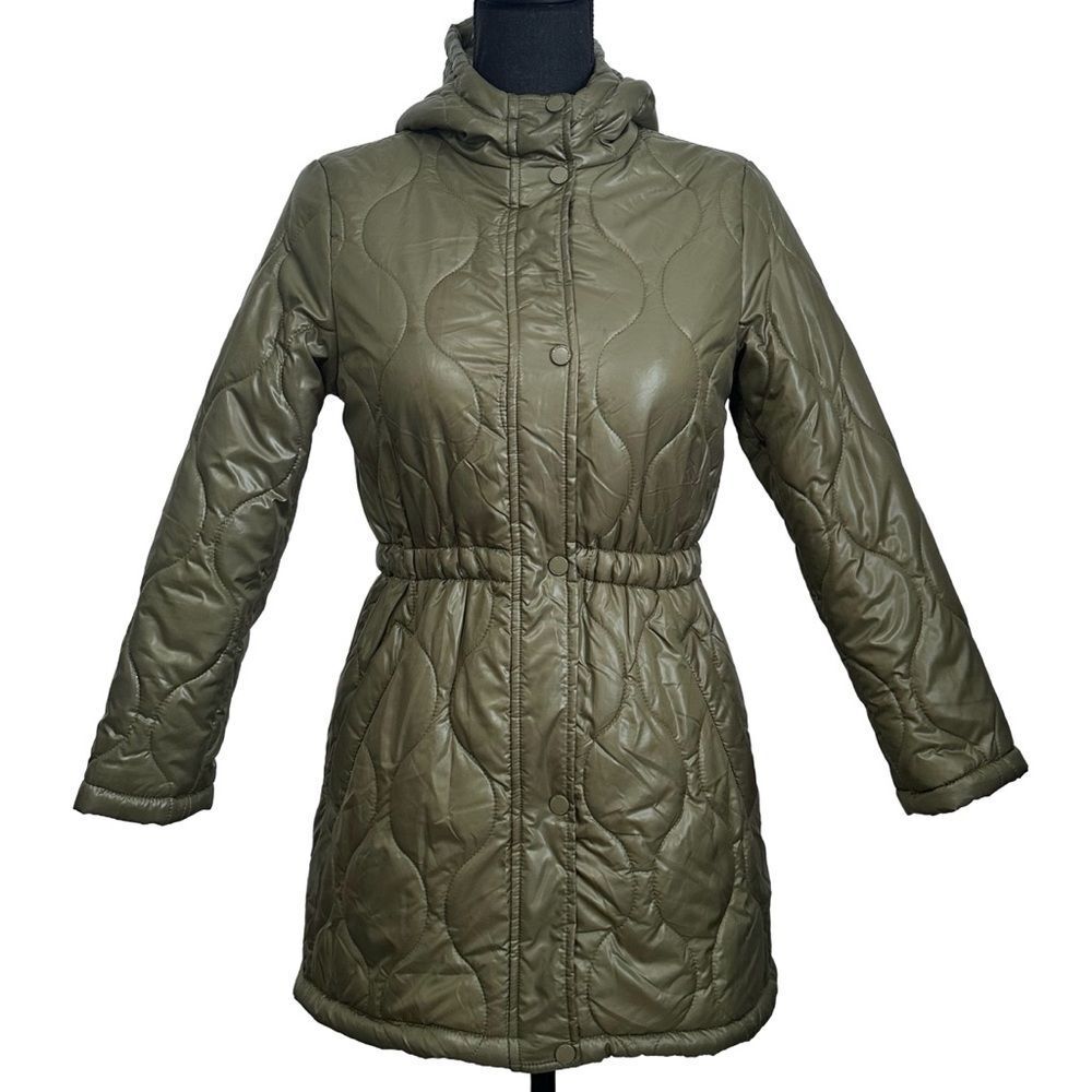 URBAN REPUBLIC Girl’s‎ Olive Quilted Anorak Hooded Jacket, SZ L (14/16)